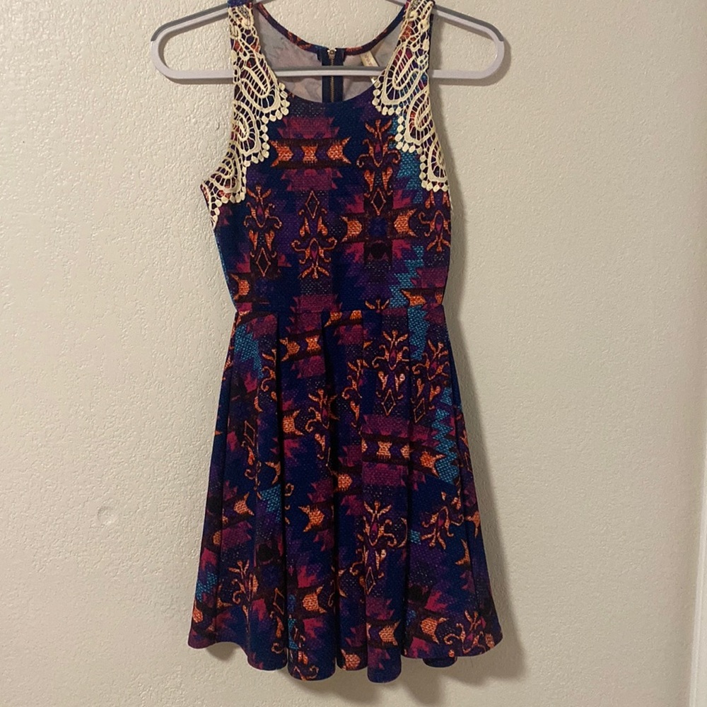 Xhilaration Purple Patterned Dress
